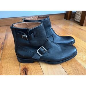 Frye Black Leather Ankle Boots